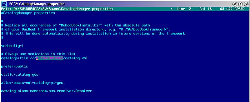 11.PNG - Next, modify the file CatalogManager.properties. Again, this is described in the documentation.