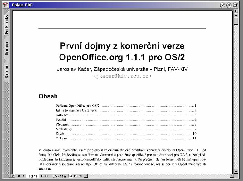 21.PNG - The resulting PDF document displayed in Acrobat Reader 5 on OS/2.