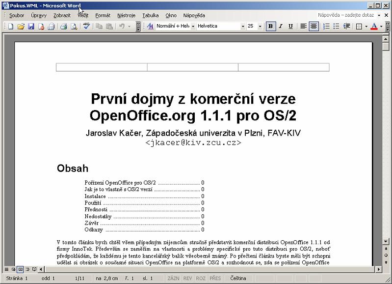 28.PNG - The resulting WML document displayed in Microsoft Word running on Windows XP.